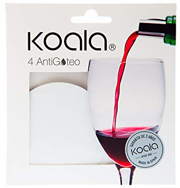 Koala Spain Láminas Antigoteo de Vino, Color Plata (4 Unidades)
