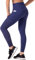RAYPOSE Sport Leggings Damen High Waist Mesh Lang Sporthose Blickdicht Yoga Hosen mit Tasche（Blau,S）