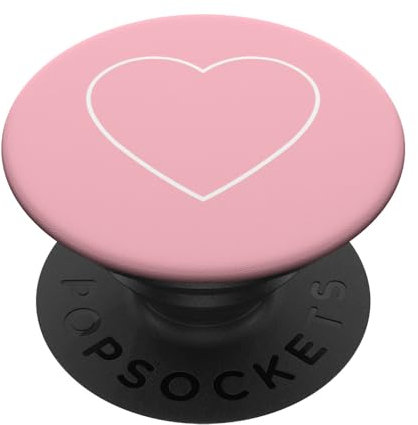 PopSockets White Heart Pink PopSockets PopGrip: Swappable Grip for Phones & Tablets