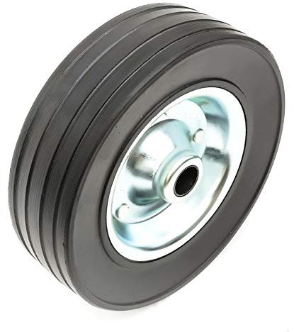 Heavy Duty Steel Wheel & Solid Rubber Tyre 200mm / 8 Inch Caravan Jockey Wheel