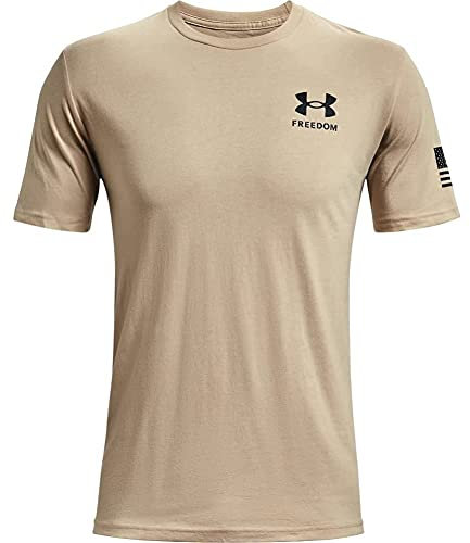Under Armour Men's New Freedom Flag T-Shirt, Desert Sand (290)/Black, Large