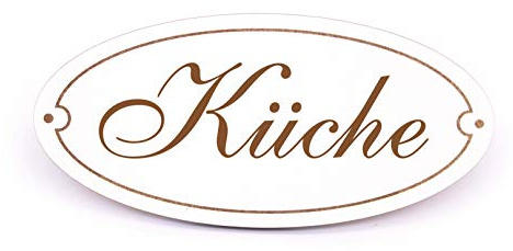 Dekolando Küche Schild Türschild Oval - Küche - selbstklebend Hinweisschild Küchentür Küchenschild Orientierung Dekoschild 15x7cm
