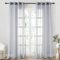 CUTEWIND 2 Panneaux Rideaux Voilage Gris à Oeillets Rideau Fenêtre Semi-Transparent Décoration d'Intérieure en Effet Lin pour Salon Cuisine Chambre Fille et Rideau Chambre Garçon 140×260cm（L×H）