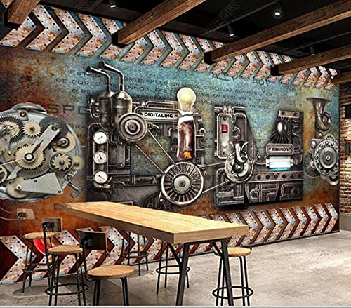 3D Tapete Wandbild Retro Nostalgische Dampf-Industrie-Stil-Essbar-Hintergrundwand-300Cmx210Cm