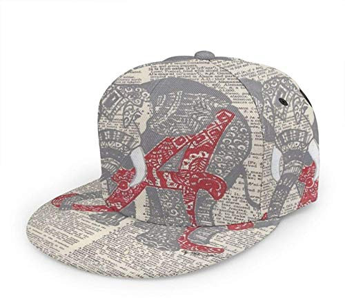 Oaieltj Unisex Baseball Cap Herren Damen Einstellbare Snapback Trucker Hat Mode Hip-Hop Baseball Cap, Alabama Elefant, One size