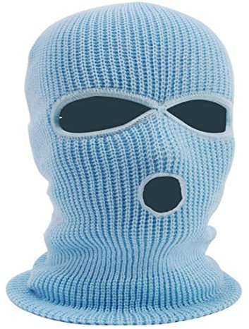 shengli Unisex-Maske Three-Loch Balaclava Gestrickte Gesichtsmaske Outdoor-Sport Skimasken Warme Hauben Vollgesichtsmaske Ski Gesichtsschutz Outdoor Clear Mask Kopfhaube (One Size,Three Holes 9)