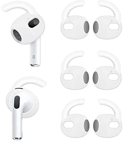 BLLQ 3 Pairs AirPod 3 Ear Hook Cover Grip Tip Anti Slip Wing Accessories Compatible with AirPods 3rd Generation, White a3h