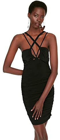 Trendyol Midi Bodycon Fitted Dress Vestido, Lila, 36 para Mujer