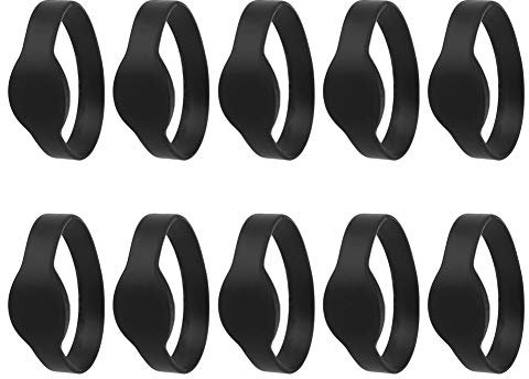 10 Stück RFID-Armband RFID-Armband 125 KHz RFID-Armband Silikonarmband IP68 Wasserdicht ID-Karte Saunakarte Zugangskontrolle Armband für Hotel Schwimmbad Saunaraum(Schwarz)