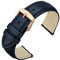 ANNEFIT Uhrenarmband 18mm Leder mit Edelstahl Roségold Schnalle, Schnellverschluss Armband mit Weich Gepolstert für Herren Damen (Dunkelblau)