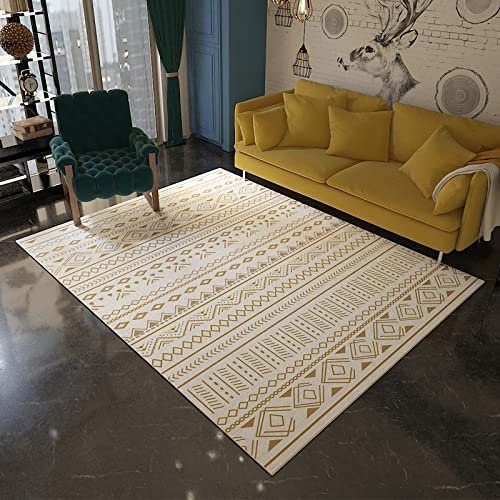 Teppich antirutsch Teppich treppe,Waschbarer, Rutschfester Teppich Mit Gelb-pink Gestreiftem Design esszimmerteppiche,Flur läufer 60x160cm