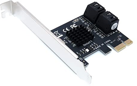 Computer District - Controller-Karte SATA 3-4 Ports SATA III (Sata 3) – PCIe 2.0 X1 (PCI-E/PCI Express) – Chipsatz Marvell 88SE9215 – Low und High Profile