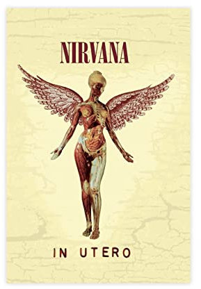 PRACIM In Utero Vintage-Albumposter (2), Leinwandposter, Schlafzimmer- und Heimbüro-Dekor, Sportlandschaft, Wandmontage, Geschenk, ungerahmt, 30 x 45 cm