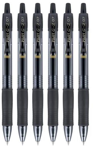 Pilot G2 07 Gel-Tintenroller, 0,7 mm Spitze, 0,39 mm Strichbreite, nachfüllbar, BL-G2-7, 6 Stück