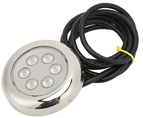 Marine LED Licht , IP68 Wasserdichtes Unterwasserlicht aus Edelstahl 316 mit 6 LED Lampenperlen , 12 24 V 1 , 5 M Nachtangellicht Wohnwagen Wohnmobile Boote Yacht Decken Badezimmer Flure(RGB/16W)