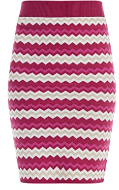 faina Women's Strick Midirock, Pink Mehrfarbig, 34