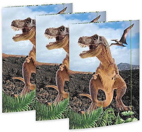 RNKVERLAG 45356-3 - Zeichenmappe T-REX 310 x 440 mm, 3 Stück, DIN A3, mit Gummizugverschluss