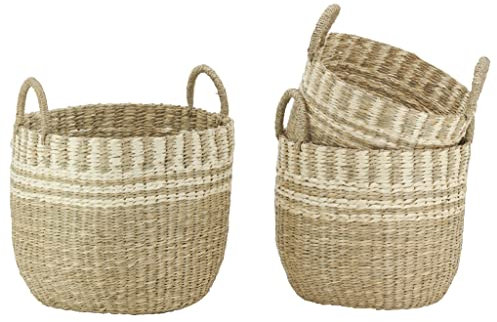 Cache-pots en jonc de mer naturel tressé (lot de 3)