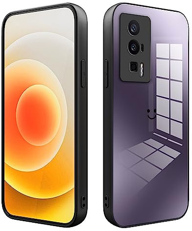 XINYEXIN Coque pour Xiaomi Poco F5 Pro 5G Case, Étui Housse de Téléphone en Verre Dégradé, Coque Antichoc et Anti-Rayures Mode Ultra-Mince - Violet