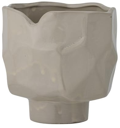 Bloomingville Sella Blumentopf, Grau, Steingut, D12,5xH12,5 cm