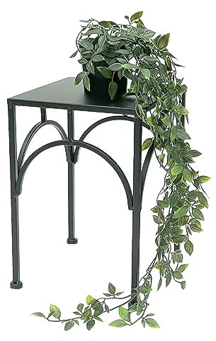 DanDiBo Blumenhocker Metall Schwarz Eckig Blumenständer Beistelltisch 96449 Blumensäule Pflanzenhocker Pflanzenständer Modern (Höhe 33 cm/M)