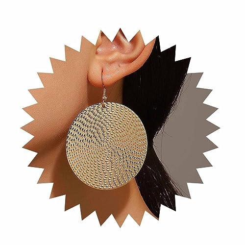 Yheakne Boho Textur Scheibe Ohrringe Goldscheibe Münze Ohrringe Vintage Disc Drop Ohrringe Gehämmert Runden Kreis Baumeln Ohrringe Schmuck Für Frauen Und Mädchen