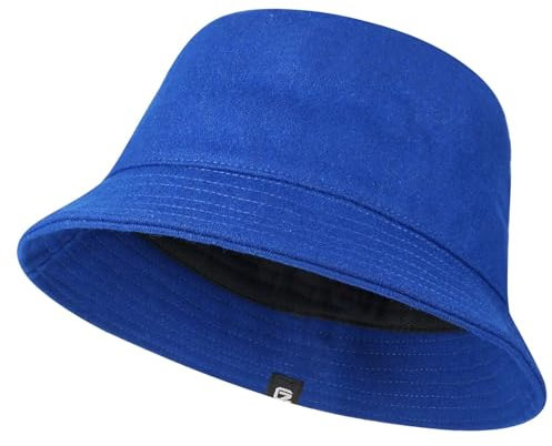 GADIEMKENSD Winter Bucket Hat Premium Wool Packable Plain Colors Warm Soft Felt Wool Bucket Hats for Women Men Unisex Casual Outdoor Hiking Fisherman Cap Blue L