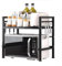 Multibao Expandable Microwave Shelf, 2 Tier Microwave Oven Rack Stand Holder Kitchen Corner Shelf Desktop Printer Shelf Rack, Bakers Rack,Air Fryer shelf Stand,Storage Solution Organiser (Black)