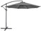 Yaheetech Cantilever Parasol Umbrella 3m Outdoor Sun Shade Banana Hanging Umbrella Parasol Beach Canopy with Crank Handle & Cross Base & Ribs Grey