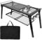 Msnaile Tavolo da campeggio pieghevole in alluminio, tavolo da giardino, balcone, tavolo da viaggio, pieghevole, borsa per il trasporto, regolabile in altezza, per picnic, barbecue, giardino, balcone