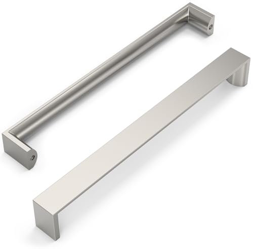 FURNIWARE 10 Stück Möbelgriffe, Gebürstetes Satin-Nickel 192mm Lochabstand Schrankgriffe Küchengriffe Griffe Möbel Schubladengriffe Griffe für Küchenschränke Schränke Schubladengriffe