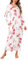 Sykooria Women's Long Nightgown Cotton Baggy Nightdress Plus Size Nightshirt Long Sleeve V Neck Sleep Dress Casual Sleepwear With Pockets(Red Flower - White,M)