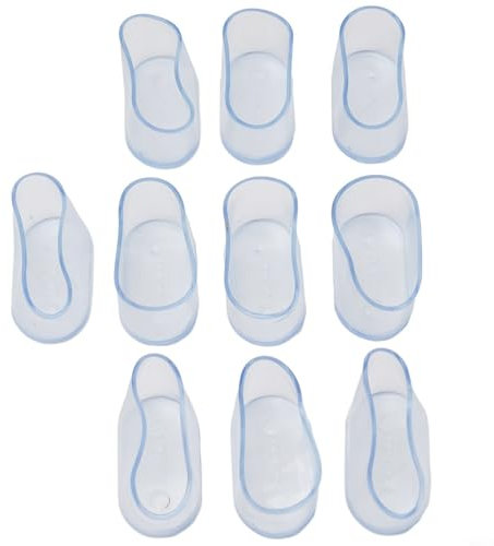 Lot de 10 capuchons ovales en caoutchouc pour pieds de chaise, protection de sol, pour maison, terrasse, jardin, bureau, rayures et bruit (transparent, 20 x 40 mm)