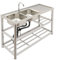 HINOPY - Fregadero de cocina, 2 lavabos de acero inoxidable, fregadero independiente, lavabo doble con grifo, 120 x 45 x 80 cm