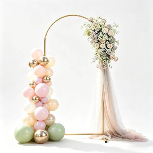 1.8m x 0.8m Wedding Arch Backdrop Stand, Metal Balloon Arched Background Frame, Backdrop Stand for Wedding, Birthday, Party, Graduation, Anniversary Celebration Studio Background Decoration