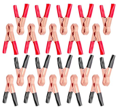 20 Pieces Of Car Battery Alligator Clips, Car Jumper Cable Clips, Clamp-Type Charger Connection Clips, For Car Batteries, Battery Replacement Or Repair