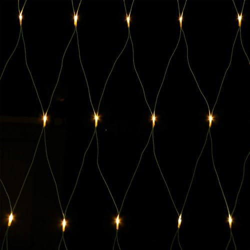 Gartenpirat LED-Lichternetz 2x2 m 160 LED warmweiß mit Timer-Funktion Lichterkette Netz Beleuchtung außen innen