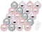 Inge Glas Weihnachtskugeln mit Haken | Schöne Christbaumkugeln aus Glas | Set 20 Kugeln und 40 Aufhänger | Christbaumschmuck Weihnachtsbaumkugeln (Soft Simplicity | rosa grau)