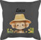 Kissen 50x50 - Süßer Safari AFFE personalisiert I Affen Geschenk für Kinder mit Name I Affen Liebhaber I Affenmotiv I Kindermotiv AFFE I Äffchen I Monkey I Safari Tiere - 50 x 50 cm - Grau