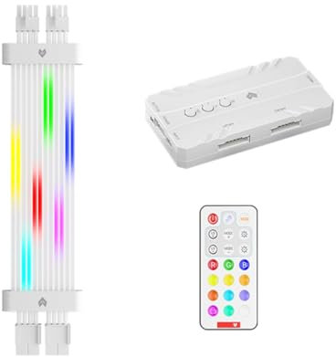 GREOHNMPAW Câble d'alimentation ARGB Double 8 Broches pour Carte Graphique avec Rallonge d'alimentation RGB pour Cartes Graphiques 30XX 40XX B