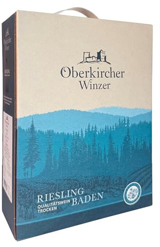 Oberkircher Winzer Wein-Box Riesling - Weißwein trocken 3 Liter, Zitrusaromen & Kräuter Nuancen, deutscher Qualitätswein aus Baden, 1 x 3,0 l Bag-in-Box