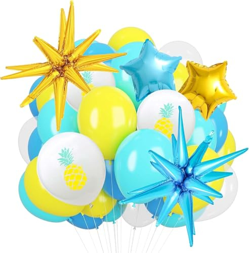 Hawaii Party Deko Ballons, Sommer Luftballons, Hawaii Folienballons, Ananas Latex Luftballons, Hawaiis Ananas Ballons, Ster Folienballon, Hawaiis Deko Ballon, Tropische Latex Luftballon