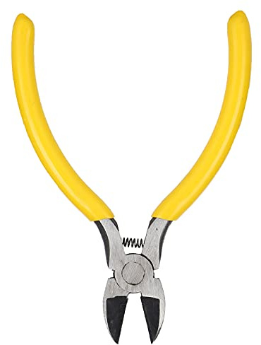 Needle Nose Pliers Mini Pliers, Stainless Steel Needle Nose Pliers with Plastic Handle for Cutting, Winding, Crimping, Screwing - 1 Piece (Inclined Pliers)
