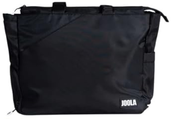 JOOLA Everyday Tote Bag - Spacious Pickleball Tote with Paddle Pocket, Padded Laptop Sleeve, & Separate Ventilated Shoe Compartment - Sports Bag for Work, Gym, & the Court - Black, White, Latte