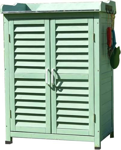 Gartenhaus - Werkzeugschrank aus Holz für den Außenbereich, Regen- und Sonnenschutz, langlebiges Design, 66x43x95cm