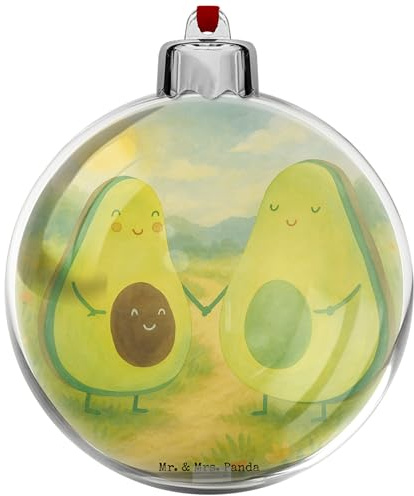 Mr. & Mrs. Panda weihnachtsbaumkugel Avocado Pärchen Design - Geschenk, weihnachtskugeln, Kinder, Plastik Weihnachtskugel, Liebe, Schwangerschaft, Gesund, Weihnachtliche Kugel, Hochzeit
