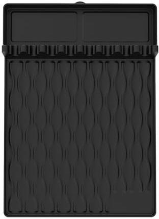 BBQ Silikon-Grillmatte – Hitzebeständig, Utensilienablage, Servierlöffel, Grillplatte, Rutschfeste Seite | Regalmatte, Outdoor-Grill, Grillen, Camping, Cookouts, Picknick, Vorbereitungstische, Küche,