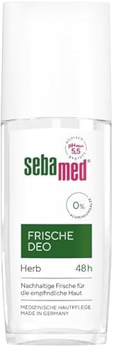 Sebamed Deo-Spray, Frische Deo Herb 75 ml, mit 48 Stunden Wirkung, ohne Aluminiumsalze, nachhaltige Frische für die empfindliche Haut, hinterlässt keine weißen Rückstände