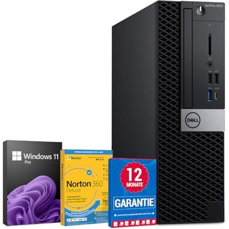 Dell OptiPlex 5070 PC Computer Intel Core i5-9500@ bis zu 4,4 GHz 8 GB 256 GB SSD mit Windows 11 Pro & GRATIS Bluetooth, WLAN & Antiviren-Software inkl. 12 Monate Garantie (Generalüberholt)