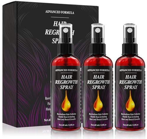 AMAINKI-Hair Growth Serum Spray 3×60ml – Rosmarinöl, Rizinusöl & Biotin | Haarserum gegen Haarausfall für Männer & Frauen | Bartwuchs Beschleunigen | Natürliche Kopfhaut Haarpflege Set